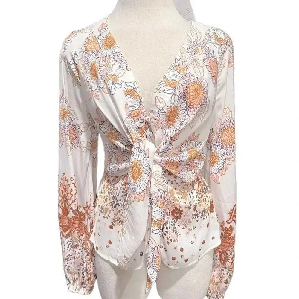 FREE PEOPLE Run Free Tunic in Ivory Size S